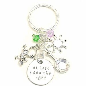 *NEW* At Last I See The Light Rapunzel Silver Charm Keychain